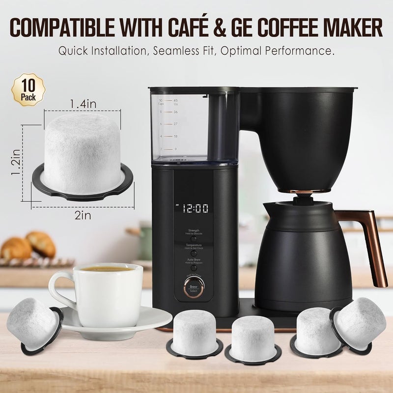 Qualirey 10 Pack Coffee Water Filter Replacement, Compatible with Cafe and GE Profile Grind & Brew Machine, Charcoal Coffee Filter Cartridges, Replacement for C7CGFLTR, Replace Every 3 Months - Image 2